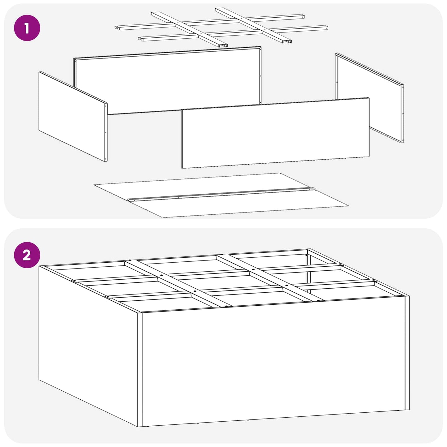 vidaXL Γλάστρα Κήπου Ανθρακί 100 x 100 x 40 cm Ψυχρής έλασης χάλυβας