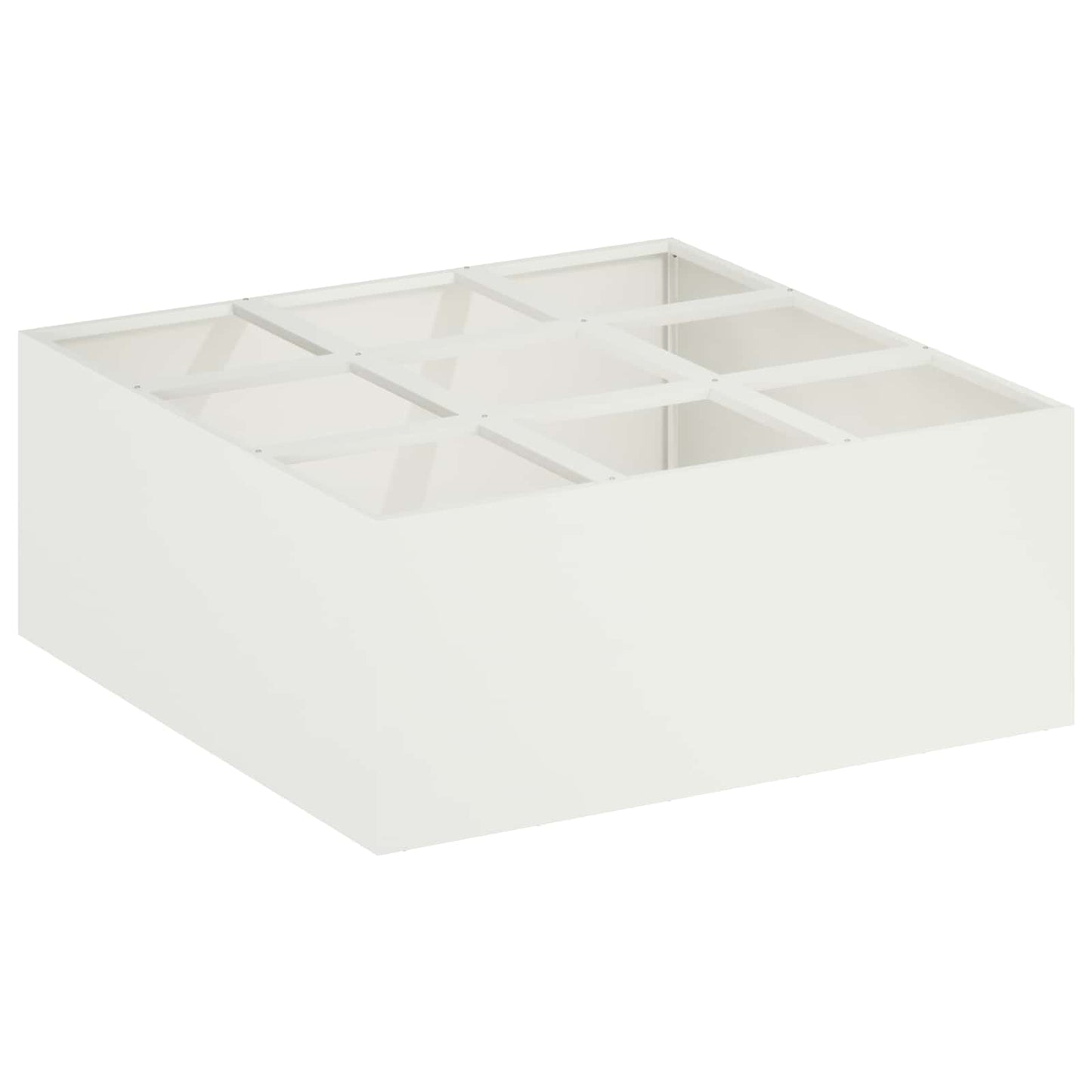 vidaXL Γλάστρα Κήπου Λευκό 100 x 100 x 50 cm Ψυχρής έλασης χάλυβας