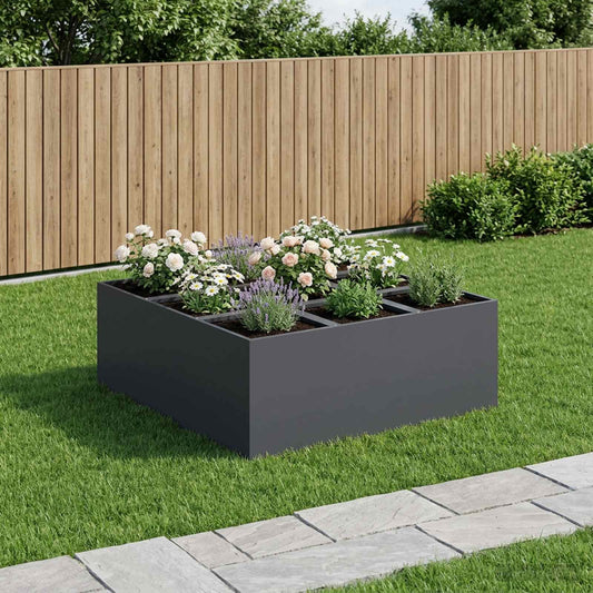 vidaXL Γλάστρα Κήπου Ανθρακί 100 x 100 x 50 cm Ψυχρής έλασης χάλυβας