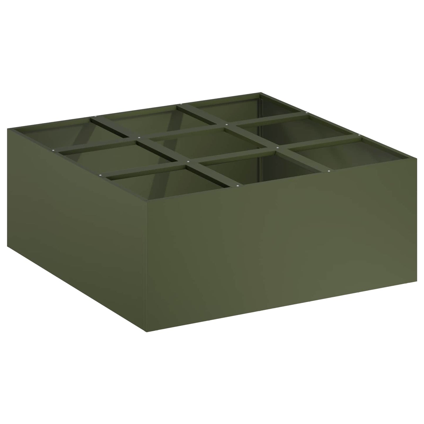 vidaXL Γλάστρα Κήπου Λαδί 100 x 100 x 50 cm Ψυχρής έλασης χάλυβας