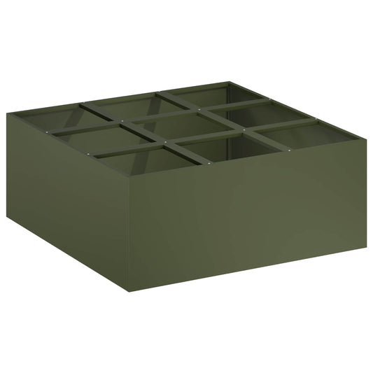 vidaXL Γλάστρα Κήπου Λαδί 100 x 100 x 50 cm Ψυχρής έλασης χάλυβας