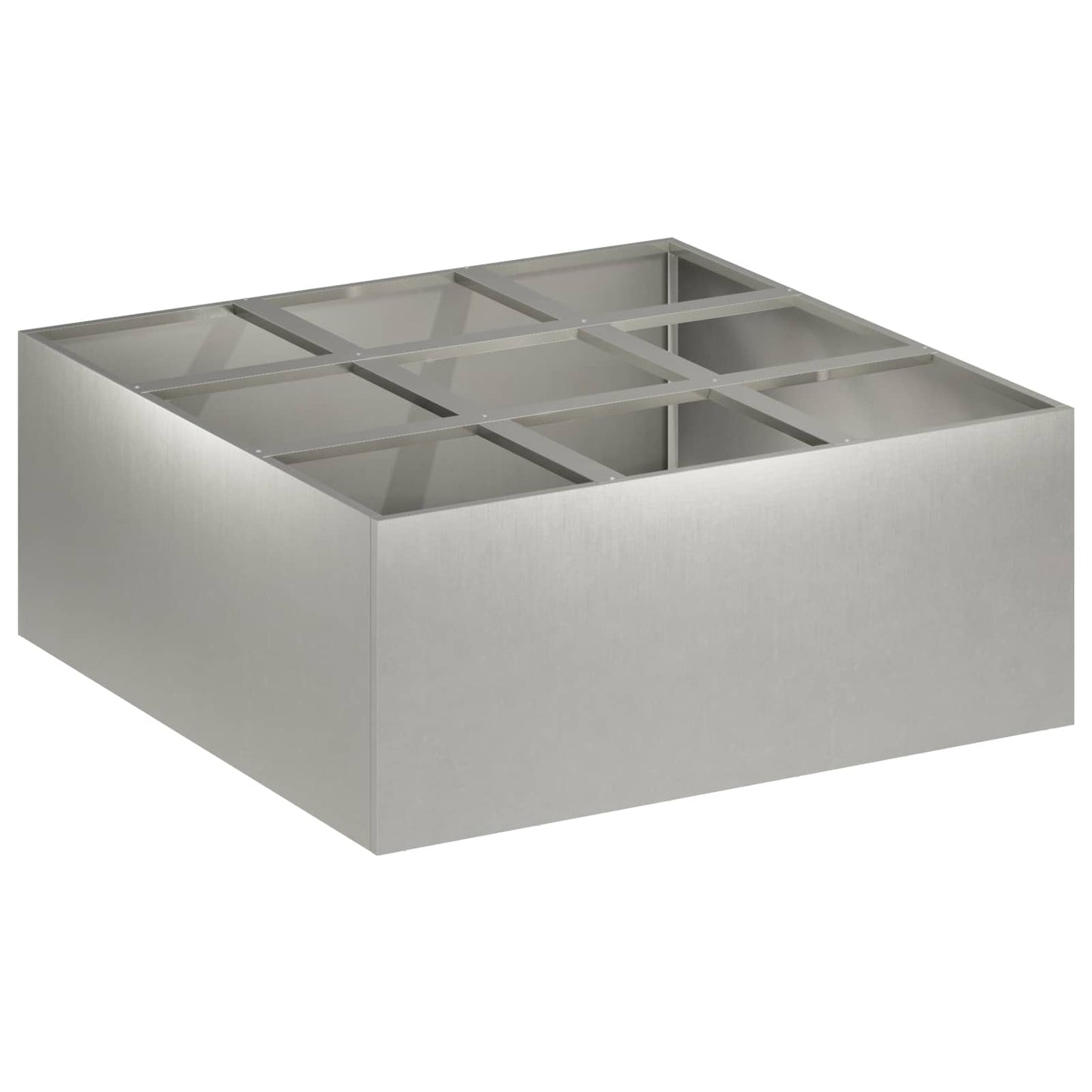 vidaXL Γλάστρα Κήπου Ασημί 100 x 100 x 50 cm Ανοξείδωτο Ατσάλι