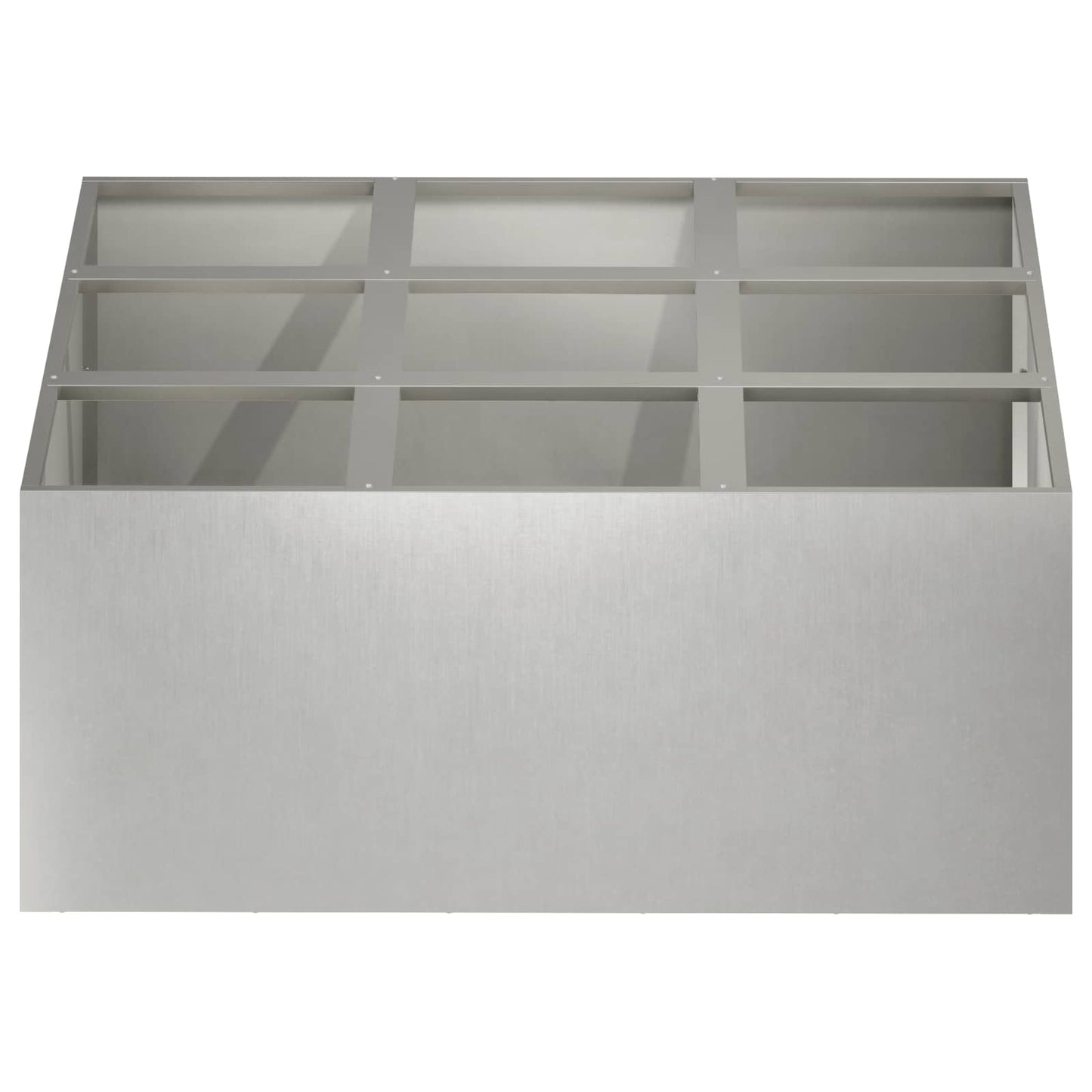 vidaXL Γλάστρα Κήπου Ασημί 100 x 100 x 50 cm Ανοξείδωτο Ατσάλι