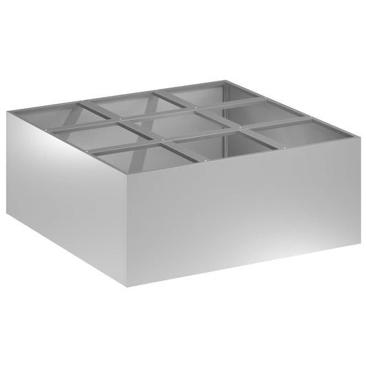 vidaXL Γλάστρα Κήπου Ασημί 100 x 100 x 50 cm Γαλβανισμένος Χάλυβας
