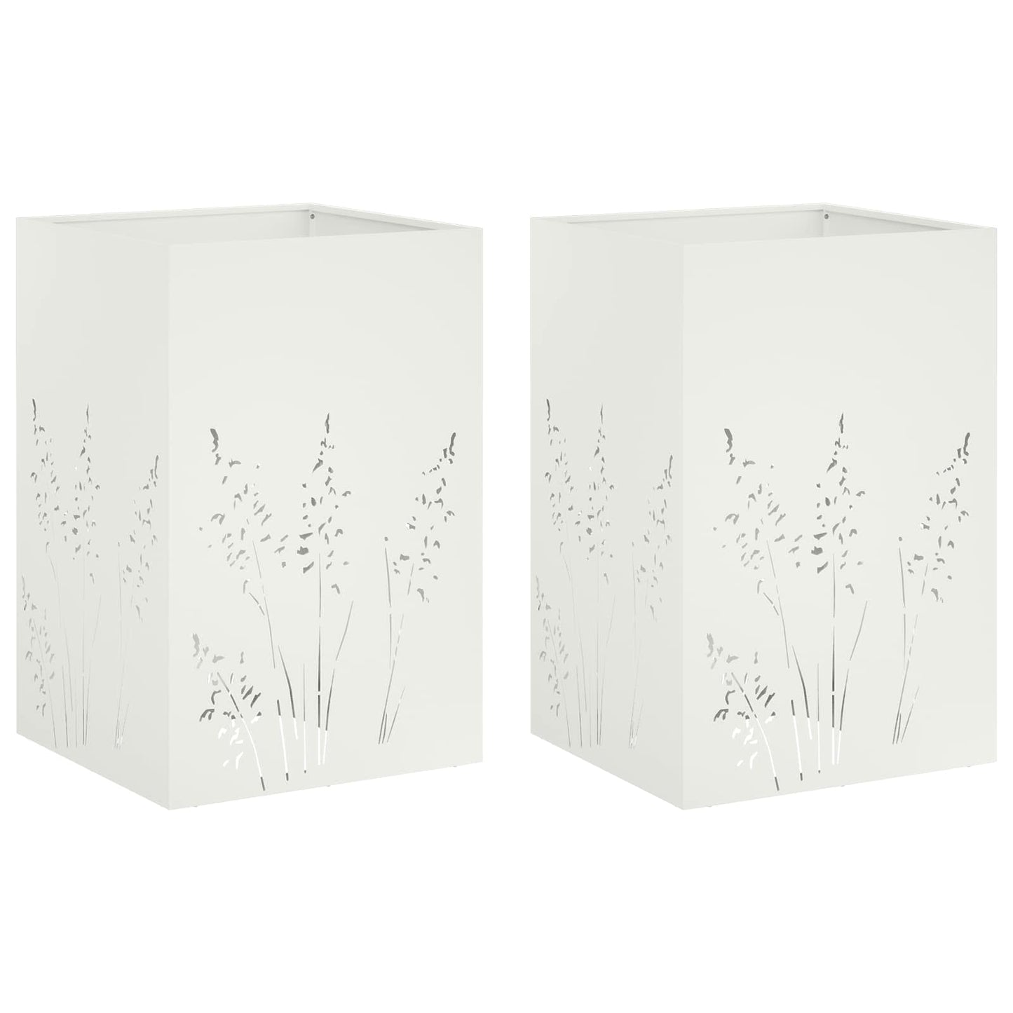 vidaXL Γλάστρα Κήπου 2 τμχ. Λευκό 50 x 50 x 75 cm