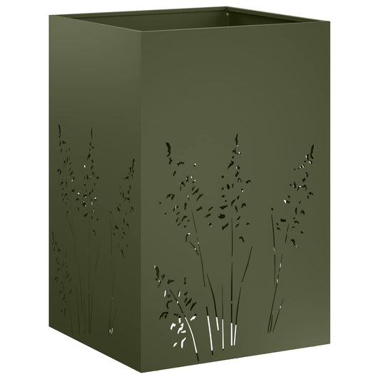 vidaXL Γλάστρα Κήπου Λαδί 50 x 50 x 75 cm Ψυχρής έλασης χάλυβας
