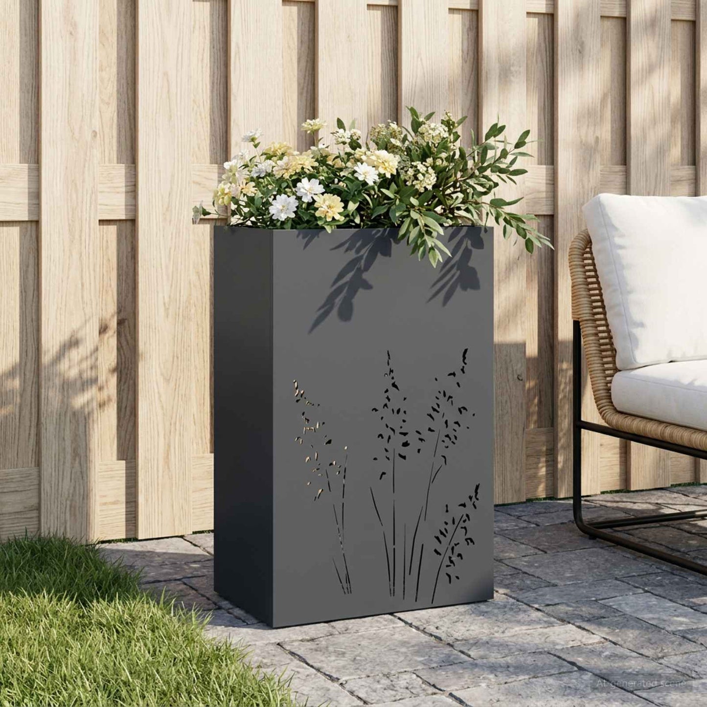 vidaXL Γλάστρα Κήπου Ανθρακί 50 x 30 x 75 εκ Ψυχρής έλασης χάλυβας