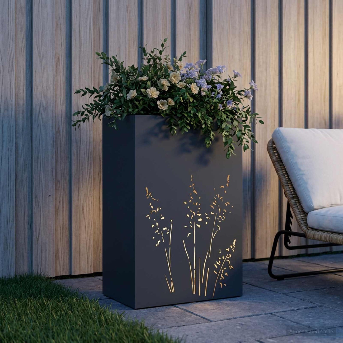 vidaXL Γλάστρα Κήπου Ανθρακί 50 x 30 x 75 εκ Ψυχρής έλασης χάλυβας