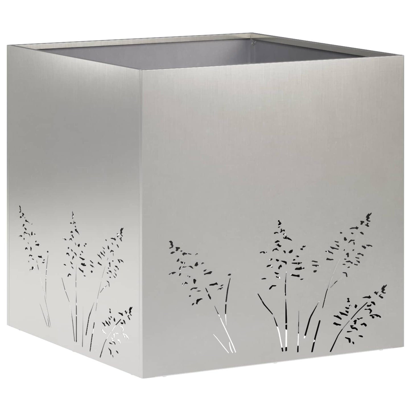 vidaXL Γλάστρα Κήπου 2 τμχ. Ασημί 50 x 50 x 49 cm Ανοξείδωτο Ατσάλι