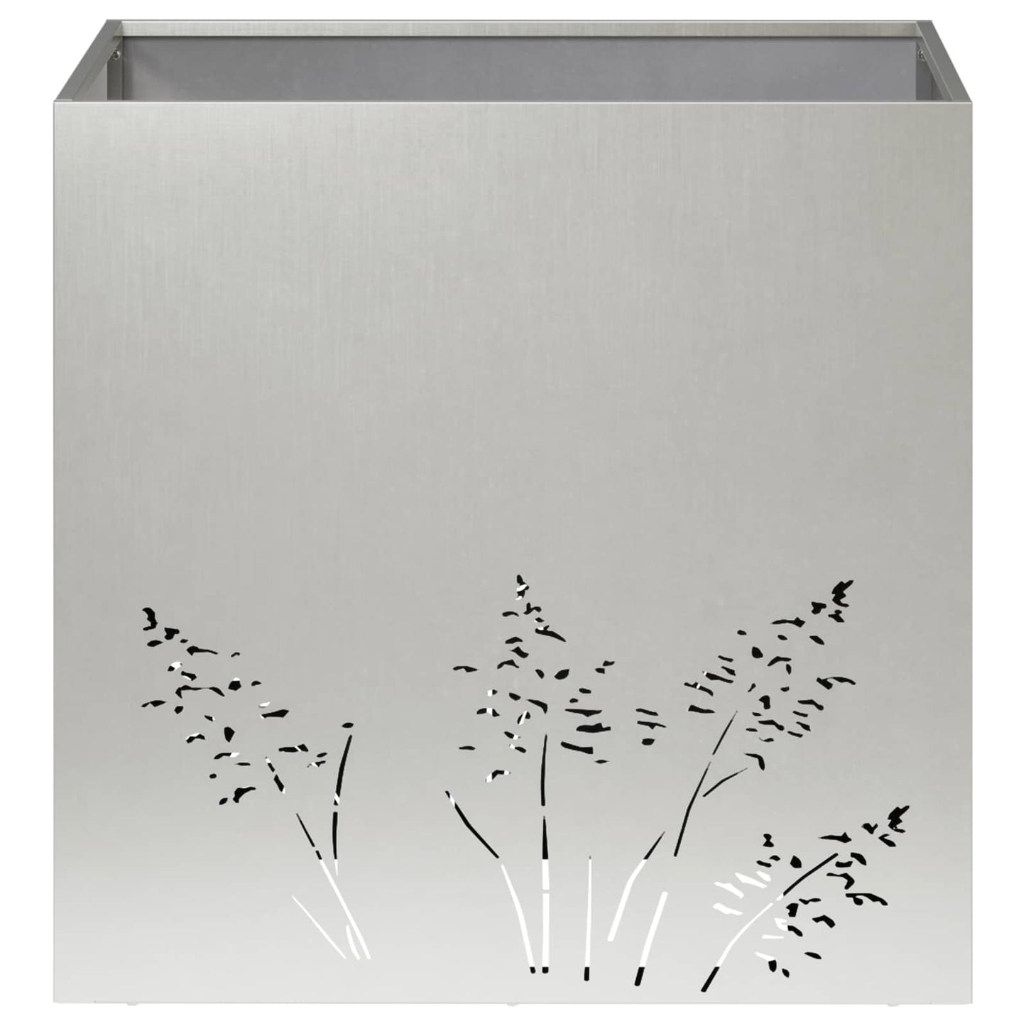 vidaXL Γλάστρα Κήπου 2 τμχ. Ασημί 50 x 50 x 49 cm Ανοξείδωτο Ατσάλι