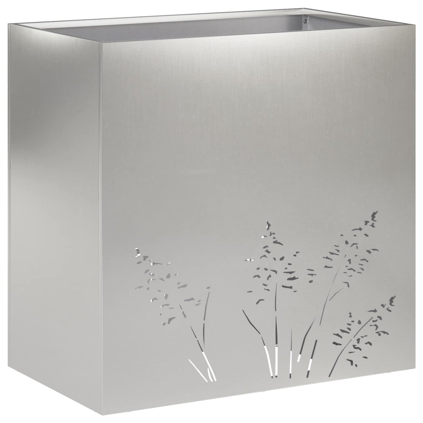 vidaXL Γλάστρα Κήπου Ασημί 50 x 30 x 49 εκ Ανοξείδωτο Ατσάλι