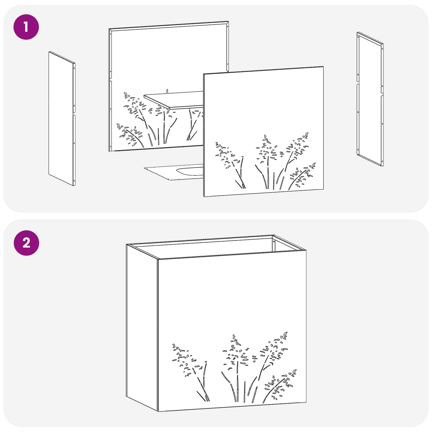 vidaXL Γλάστρα Κήπου 2 τμχ. Ασημί 50 x 30 x 49 εκ Ανοξείδωτο Ατσάλι