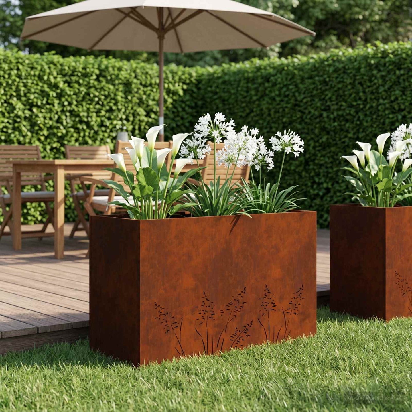 vidaXL Γλάστρα Κήπου Σκ rusty 80 x 20 x 49 εκ