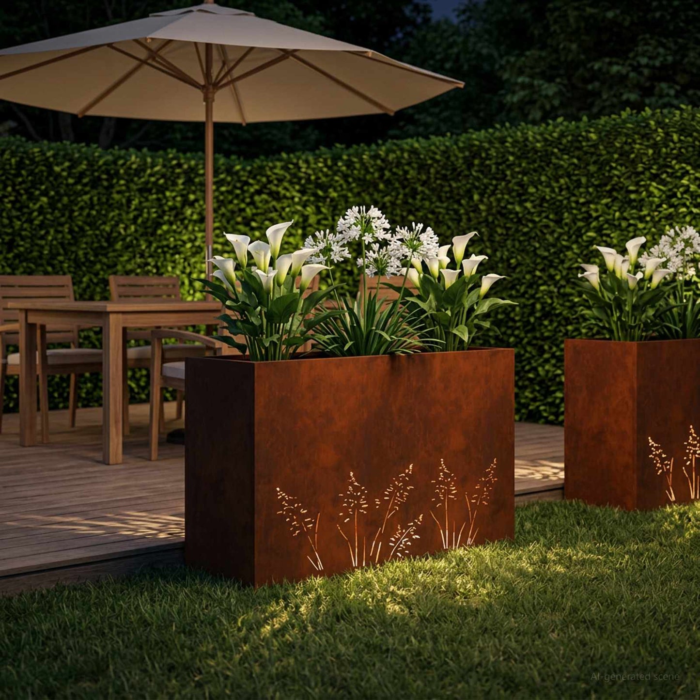 vidaXL Γλάστρα Κήπου Σκ rusty 80 x 20 x 49 εκ