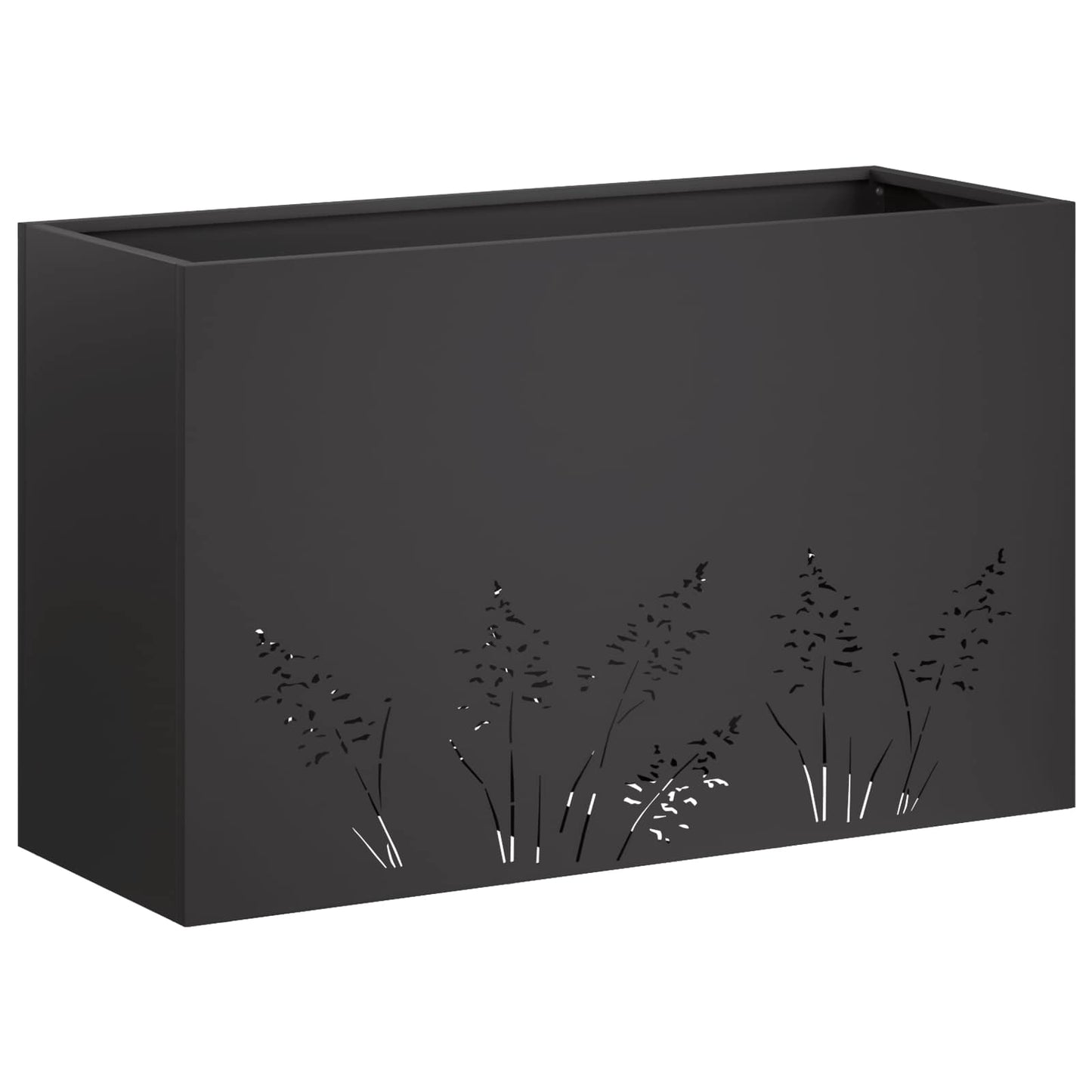 vidaXL Γλάστρα Κήπου Μαύρο 80 x 30 x 49 εκ Ψυχρής έλασης χάλυβας