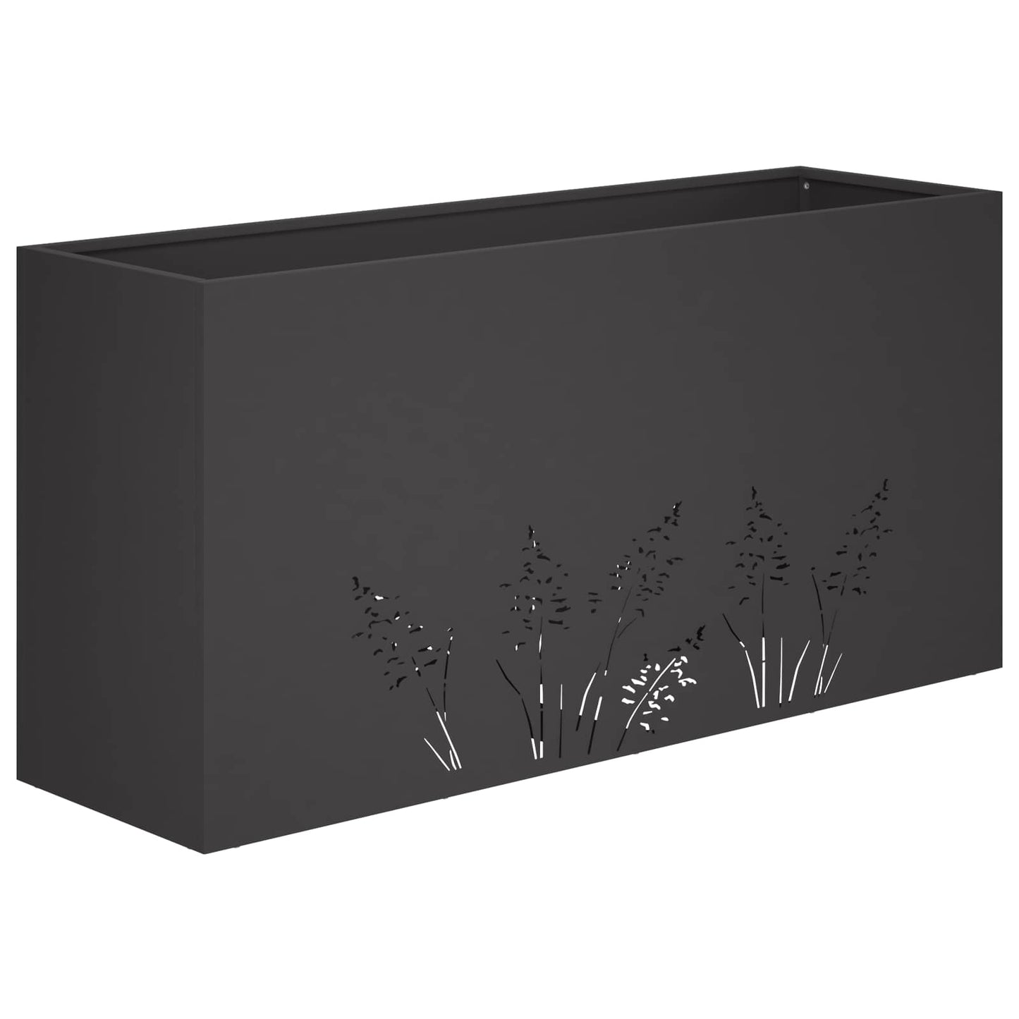 vidaXL Γλάστρα Κήπου 2 τμχ. Μαύρο 100 x 20 x 49 εκ