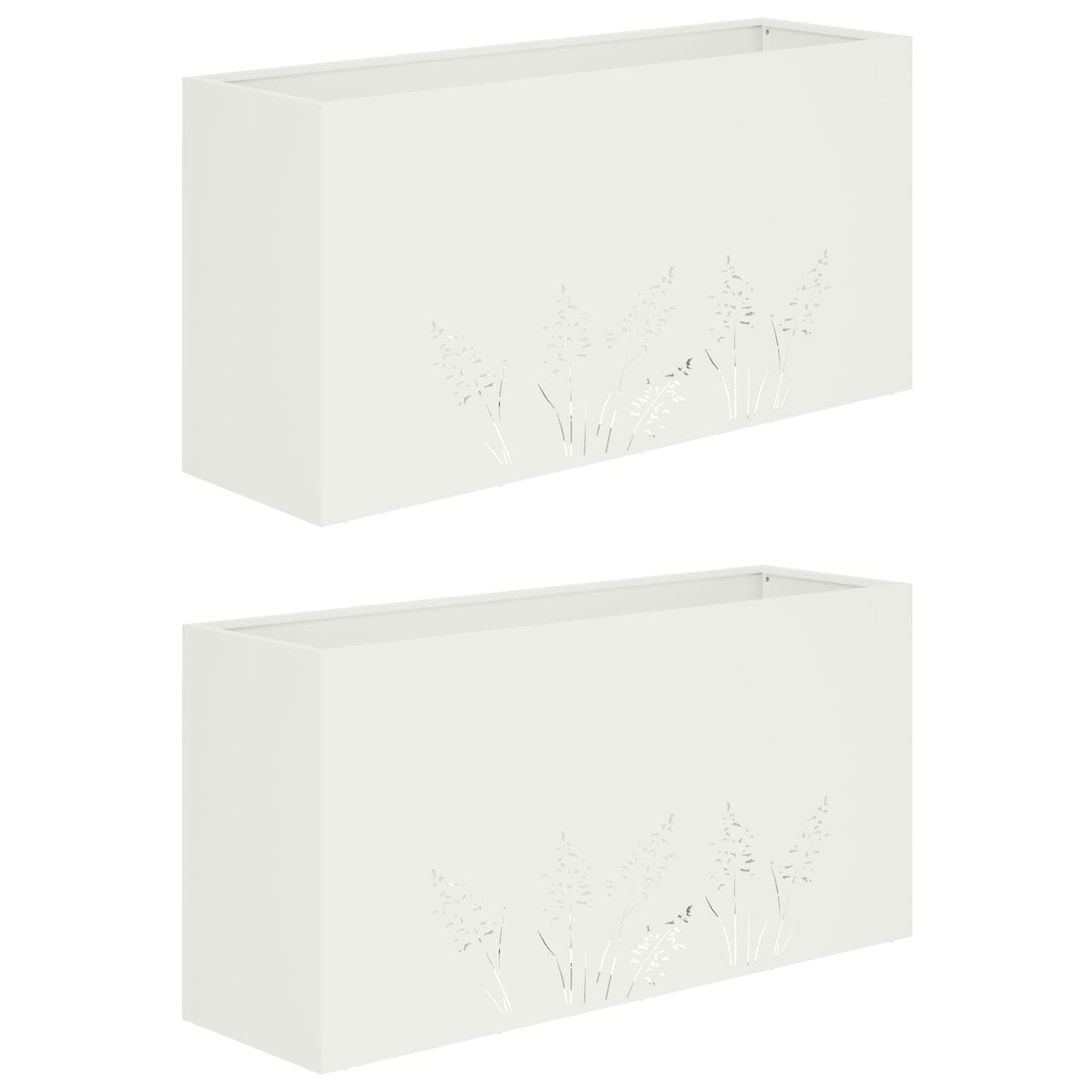 vidaXL Γλάστρα Κήπου 2 τμχ. Λευκό 100 x 20 x 49 εκ