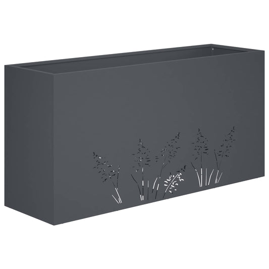vidaXL Γλάστρα Κήπου Ανθρακί 100 x 20 x 49 εκ Ψυχρής έλασης χάλυβας
