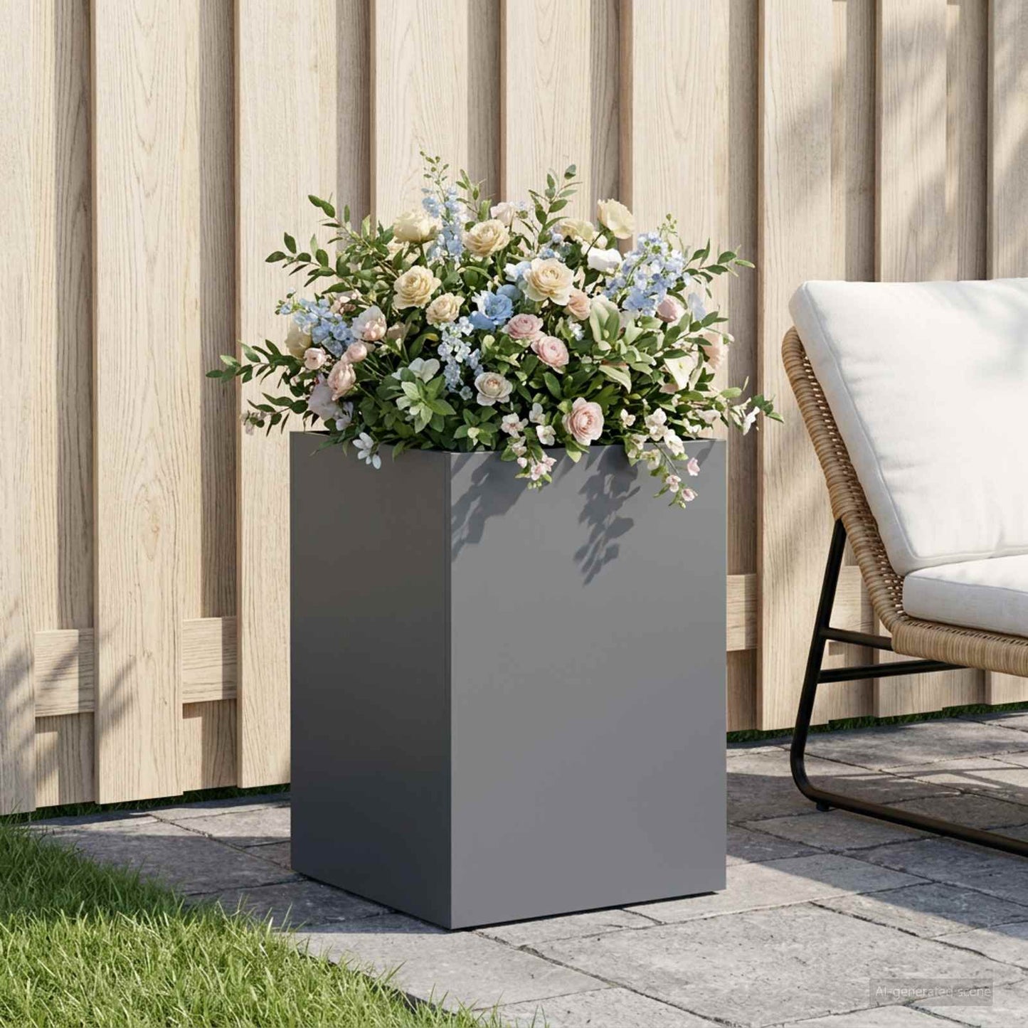 vidaXL Γλάστρα Κήπου Ανθρακί 40 x 40 x 60 cm Ψυχρής έλασης χάλυβας