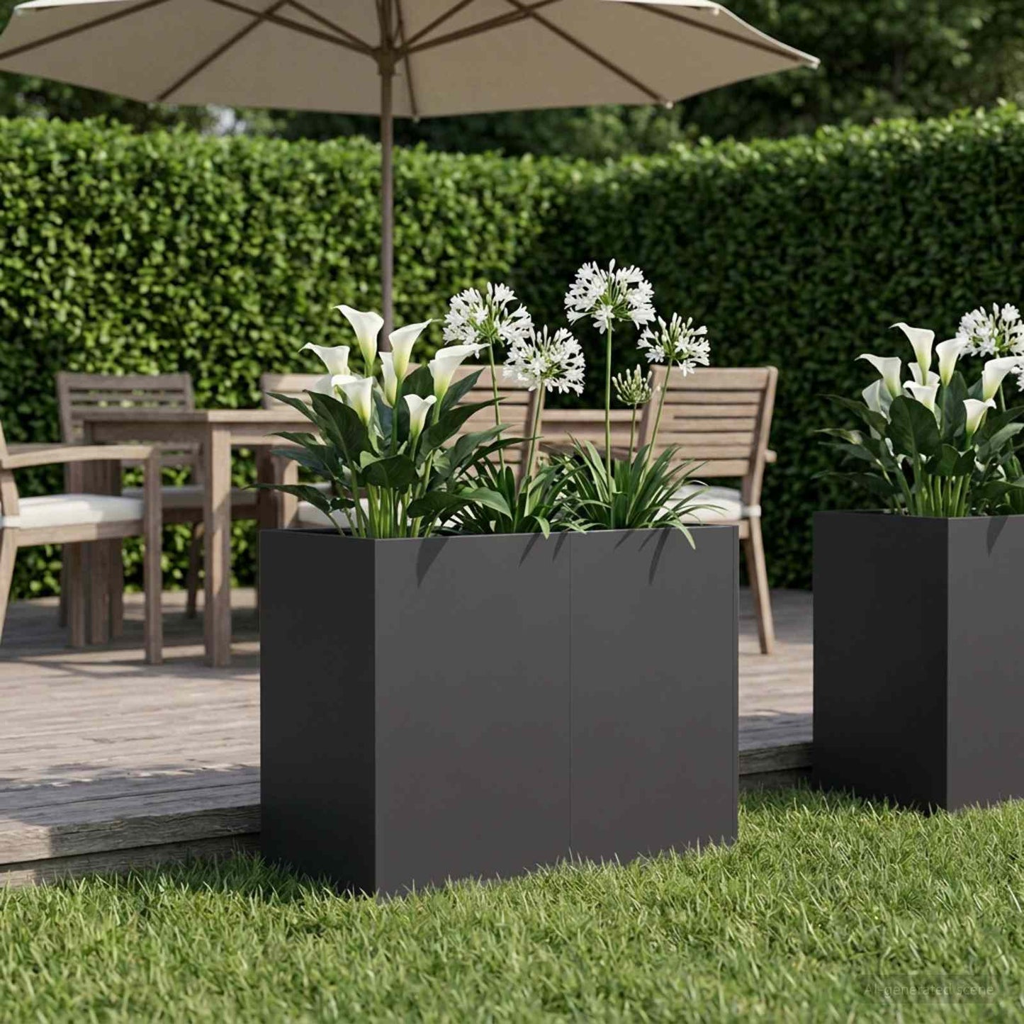 vidaXL Γλάστρα Κήπου Μαύρο 80 x 40 x 60 cm Ψυχρής έλασης χάλυβας