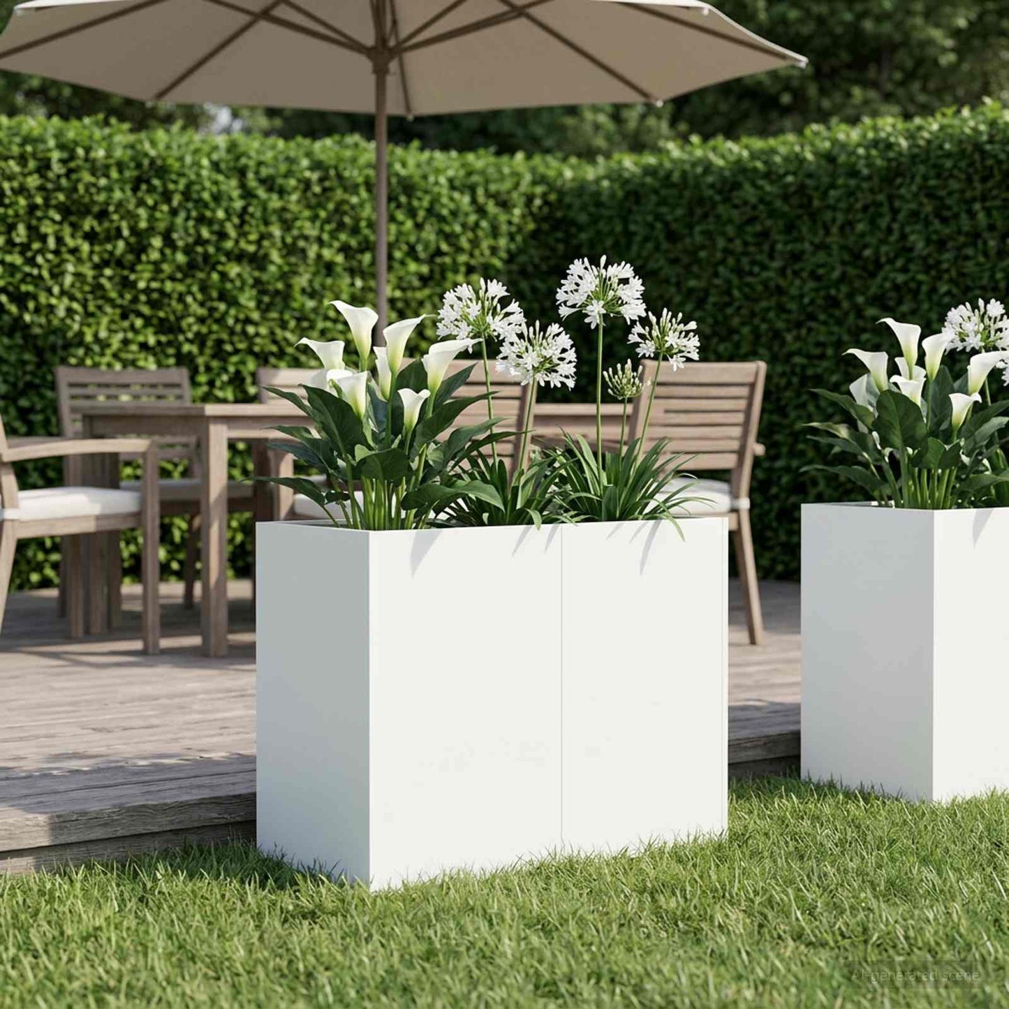 vidaXL Γλάστρα Κήπου Λευκό 80 x 40 x 60 cm Ψυχρής έλασης χάλυβας