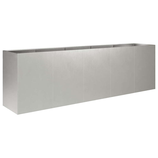 vidaXL Γλάστρα Κήπου Ασημί 200 x 40 x 60 εκ Ανοξείδωτο Ατσάλι