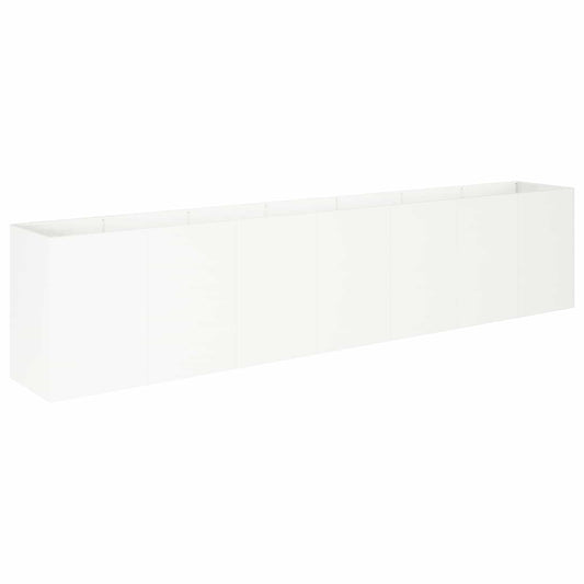 vidaXL Γλάστρα Κήπου Λευκό 280 x 40 x 60 εκ Ψυχρής έλασης χάλυβας