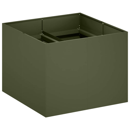vidaXL Γλάστρα Κήπου Λαδί 80 x 80 x 60 εκ. Ψυχρής έλασης χάλυβας