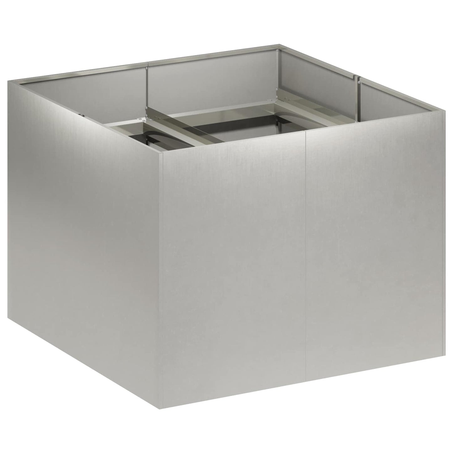 vidaXL Γλάστρα Κήπου Ασημί 80 x 80 x 60 εκ. Ανοξείδωτο Ατσάλι
