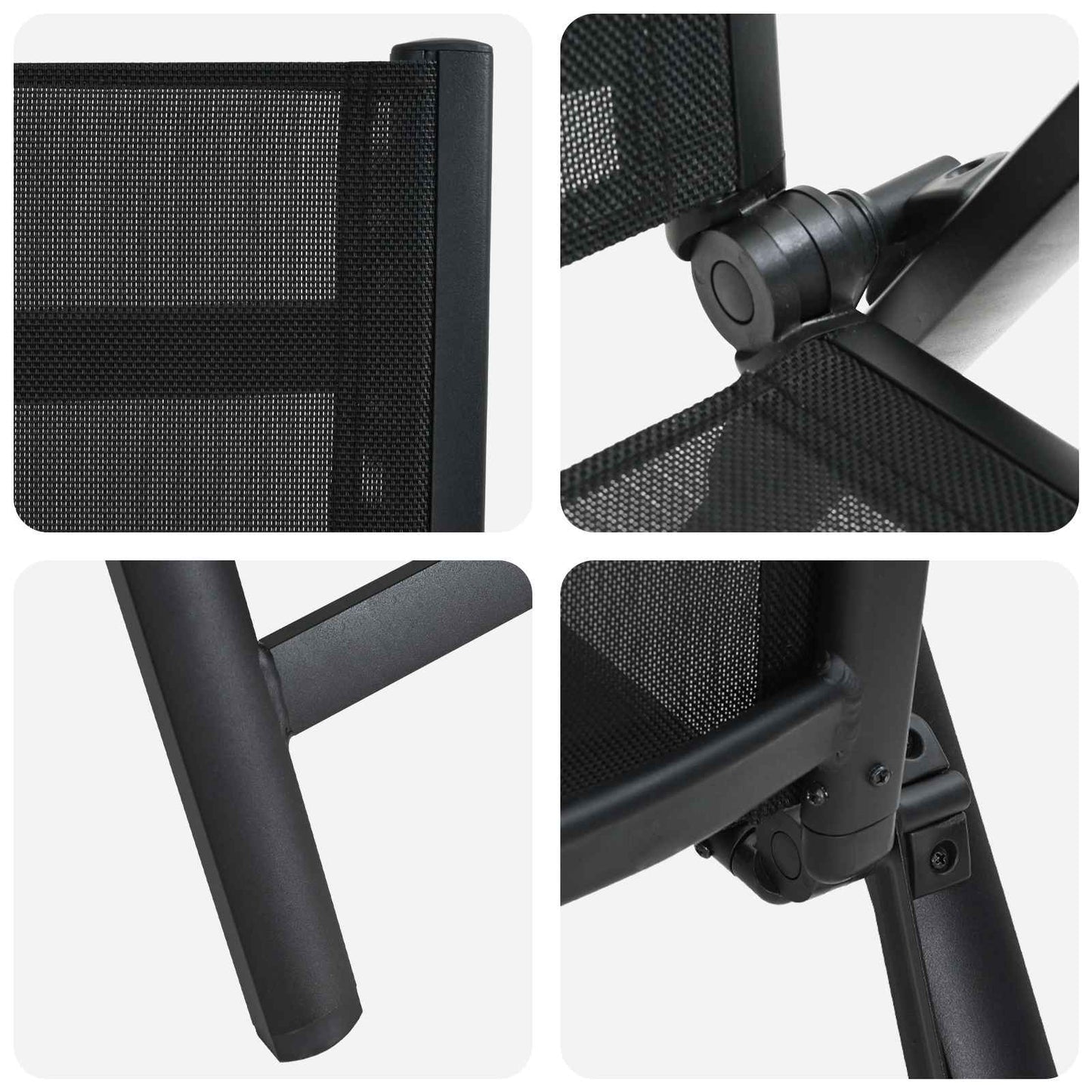 vidaXL Ανακλινόμενες καρέκλες κήπου 2 pcs Μαύρο 58 x 73 x 111,5 εκ.