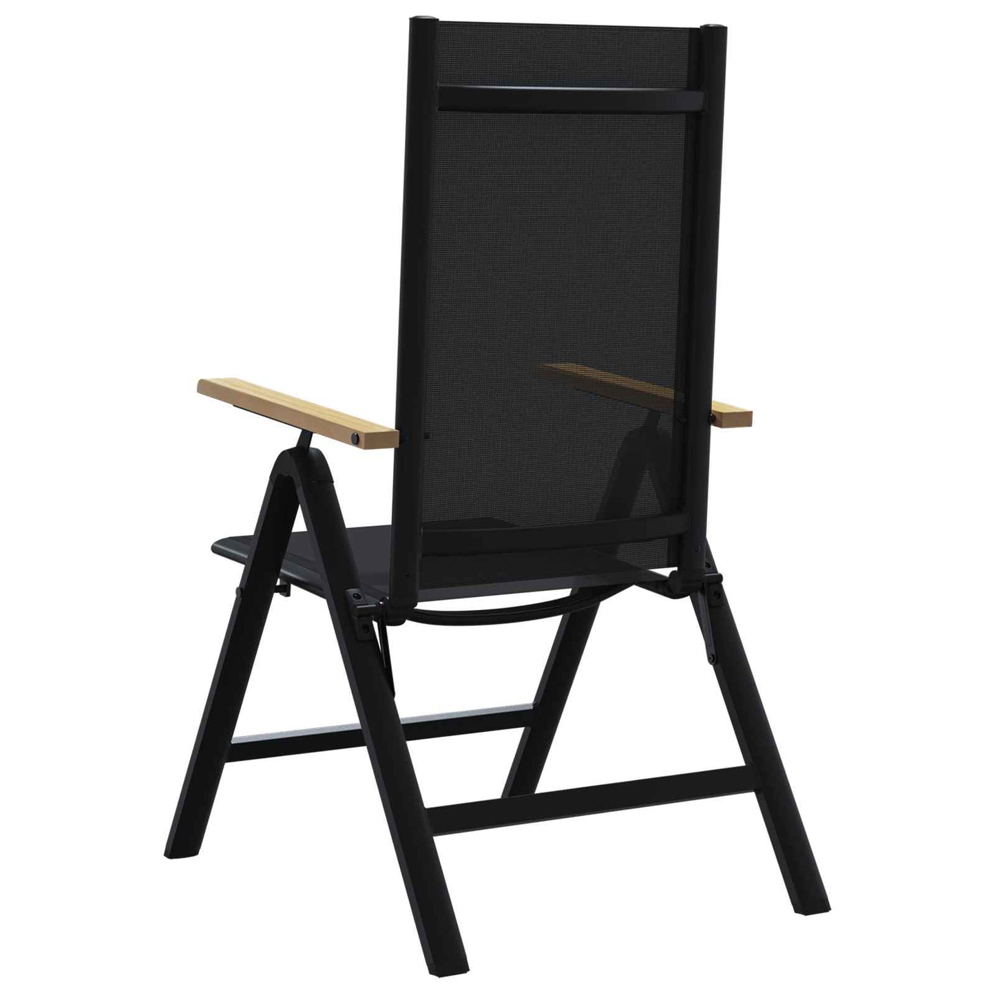 vidaXL Ανακλινόμενες καρέκλες κήπου 2 pcs Μαύρο 58 x 73 x 111,5 εκ.