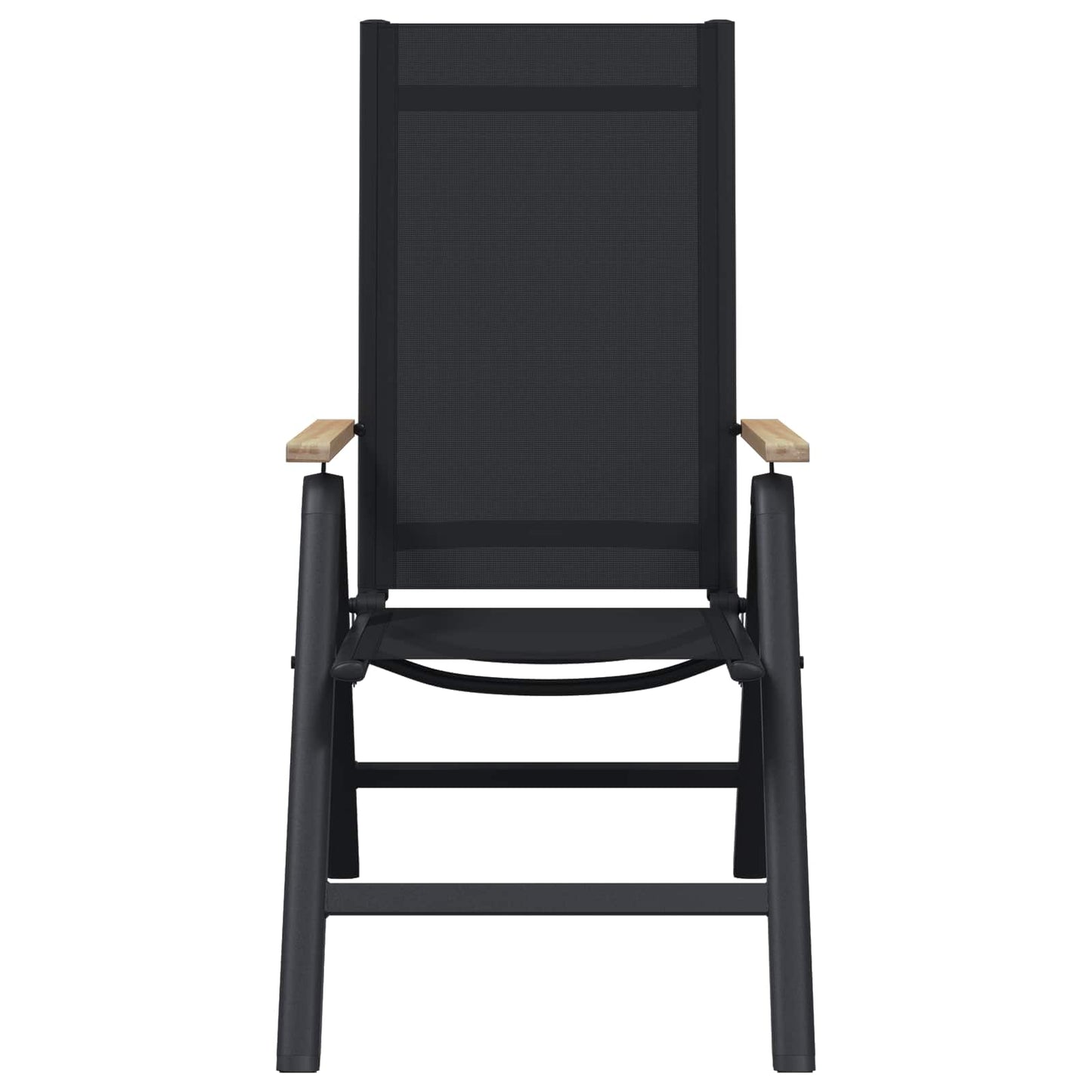 vidaXL Ανακλινόμενες καρέκλες κήπου 2 pcs Μαύρο 58 x 73 x 111,5 εκ.