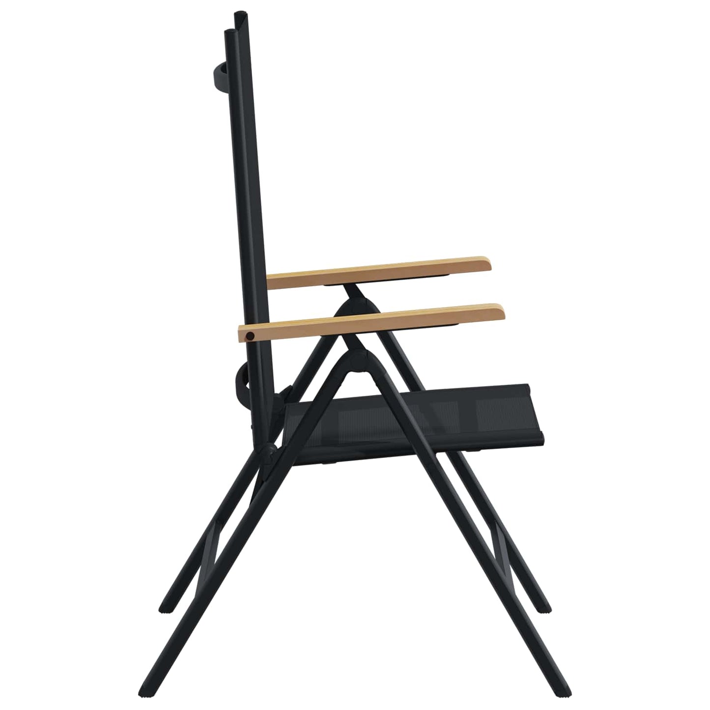 vidaXL Ανακλινόμενες καρέκλες κήπου 2 pcs Μαύρο 58 x 73 x 111,5 εκ.