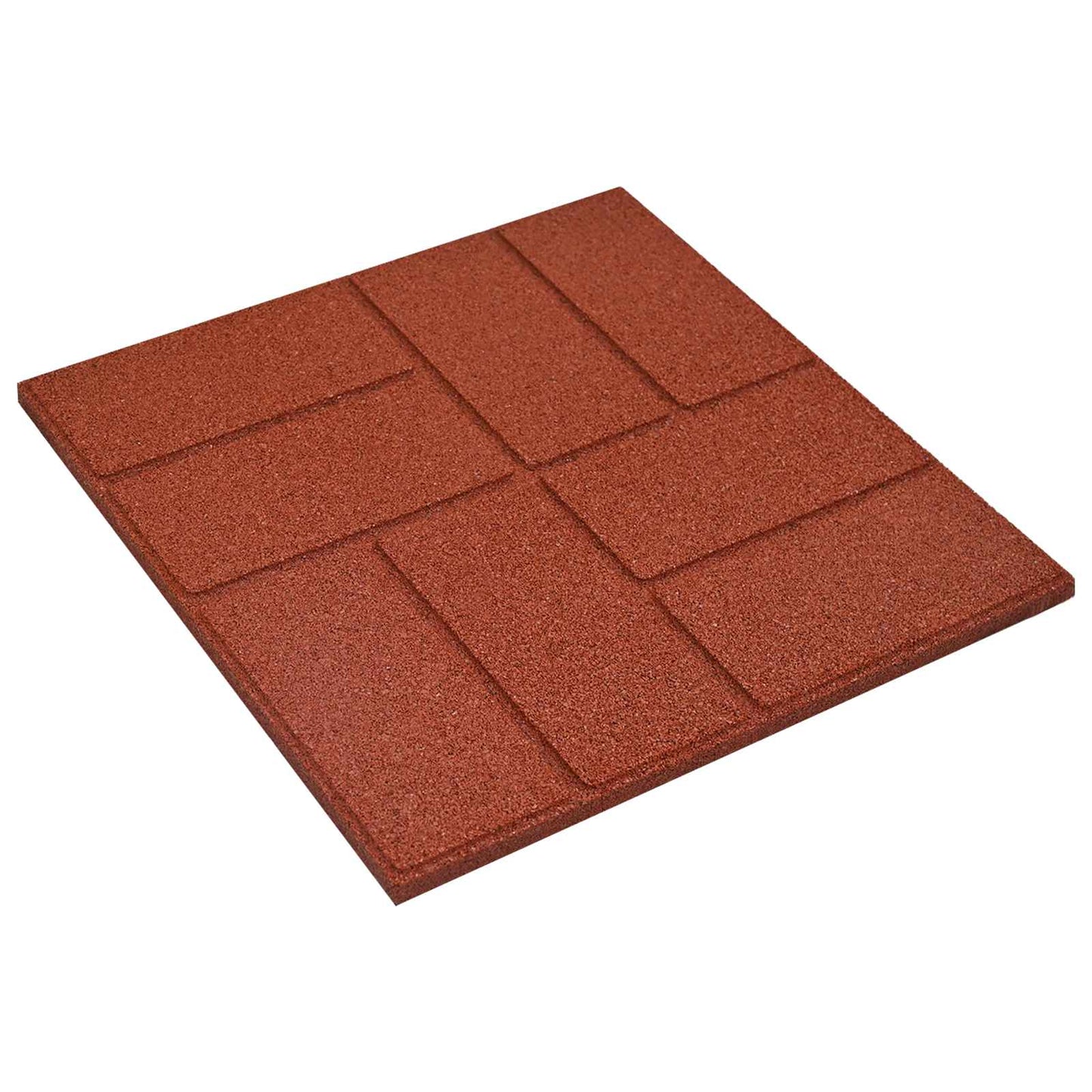 vidaXL Πέτρα βήματος 6 pcs Κόκκινο 40,5 x 40,5 x 2 εκ. Λάστιχο