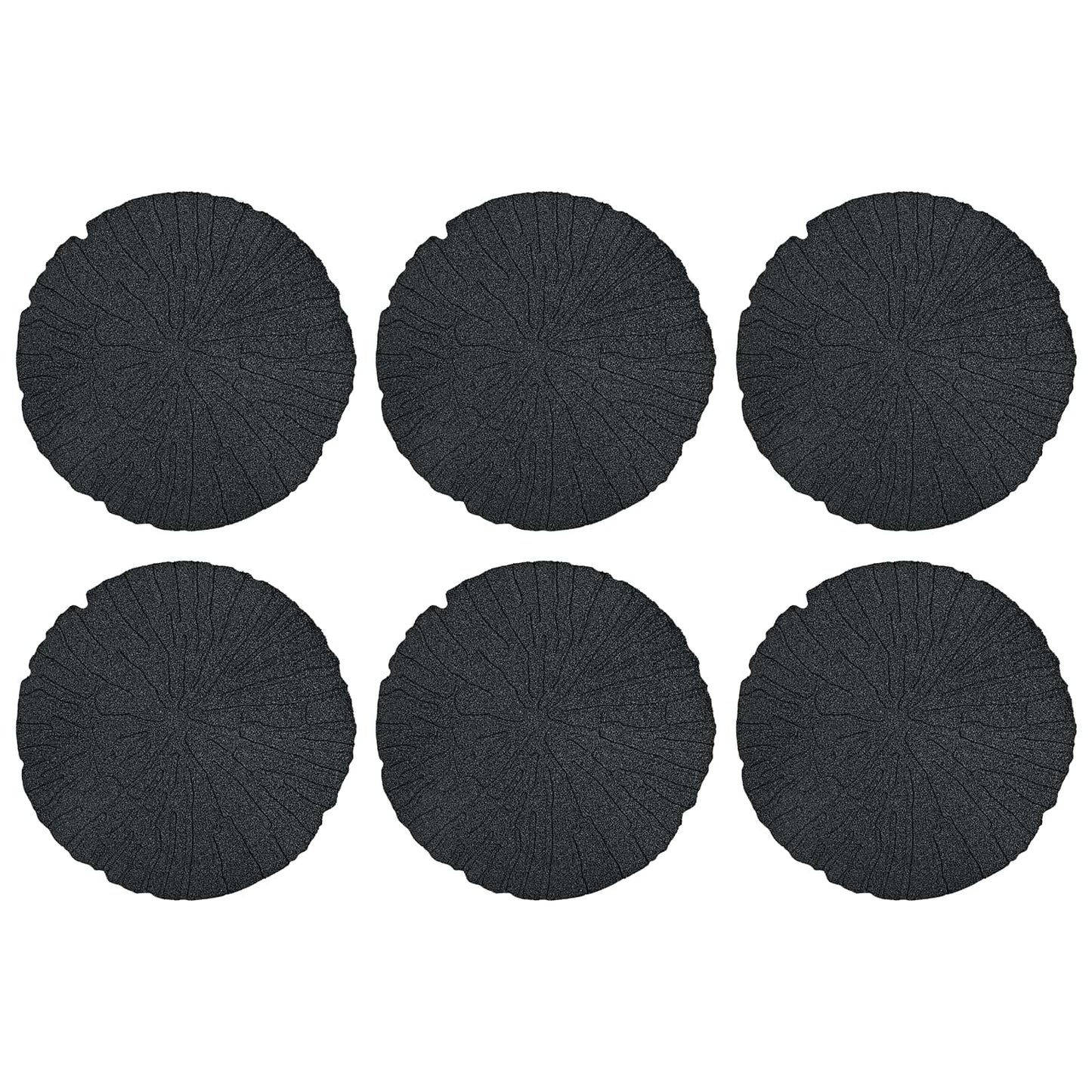 vidaXL Πέτρα βήματος 6 pcs Μαύρο Ø 45 x 1,8 εκ Λάστιχο