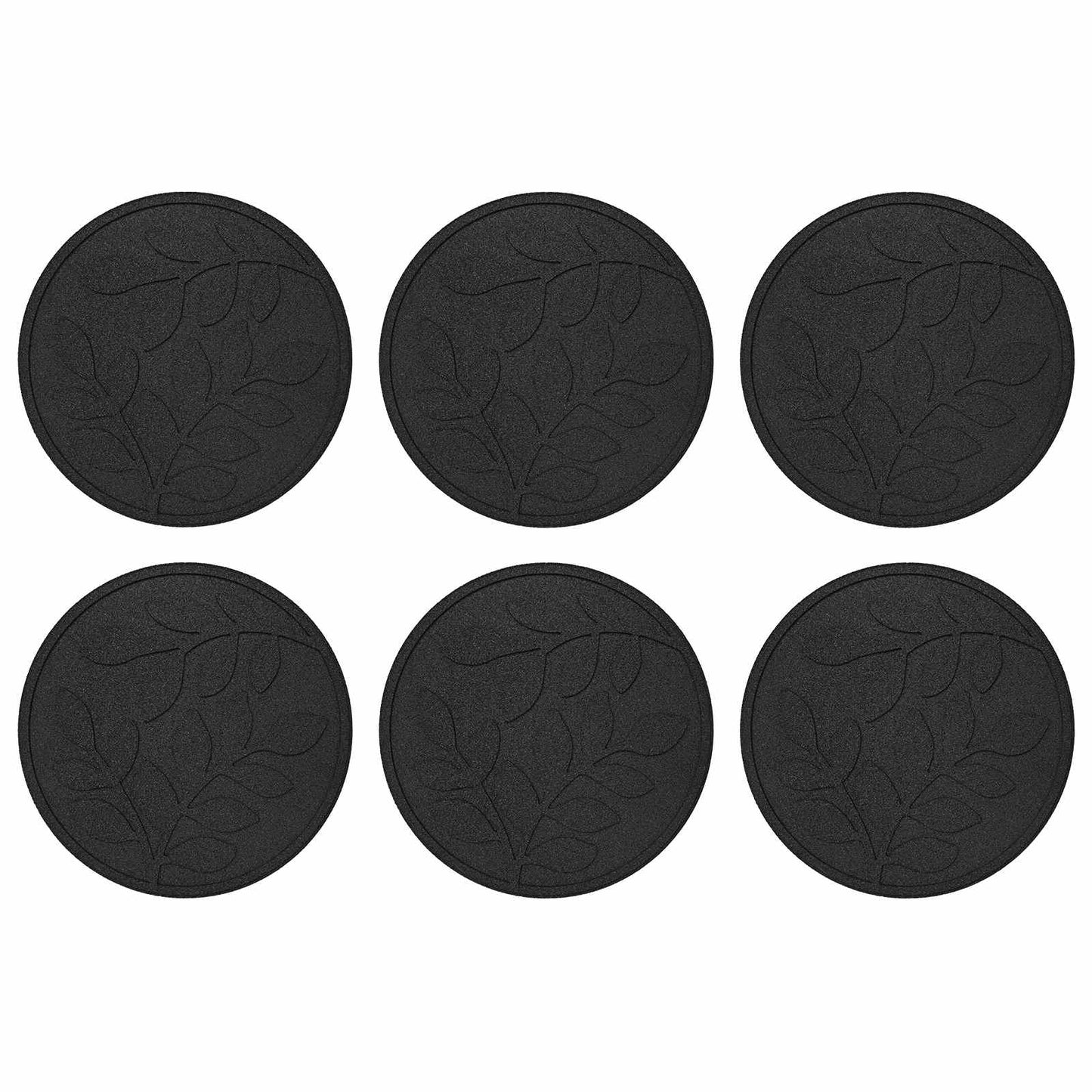 vidaXL Πέτρα βήματος 6 pcs Μαύρο Ø 44 x 2 εκ. Λάστιχο
