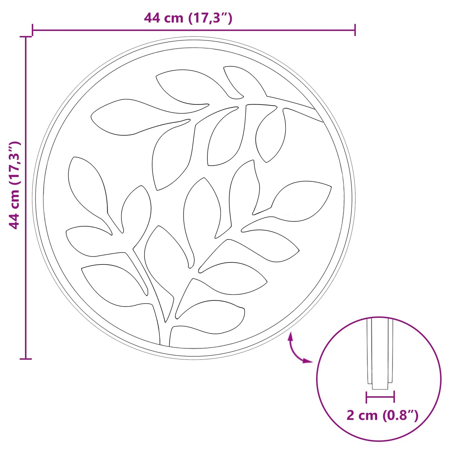 vidaXL Πέτρα βήματος 6 pcs Μαύρο Ø 44 x 2 εκ. Λάστιχο