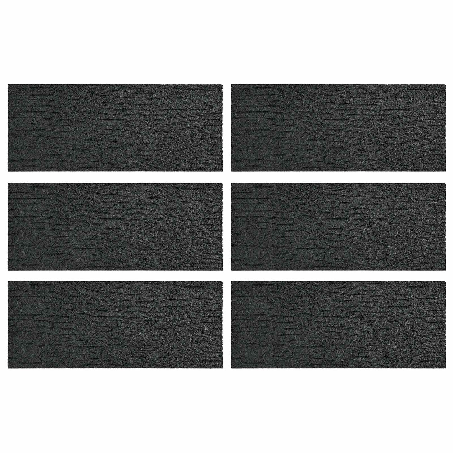 vidaXL Πέτρα βήματος 6 pcs Μαύρο 60,5 x 25 x 2 εκ Λάστιχο