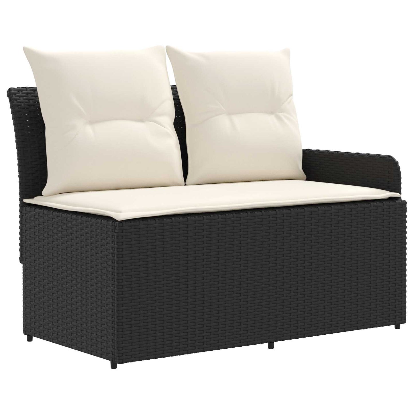 vidaXL Σύνολα επίπλων με μαξιλάρι 7 pcs Μαύρο και Κρέμα Ράτα PE
