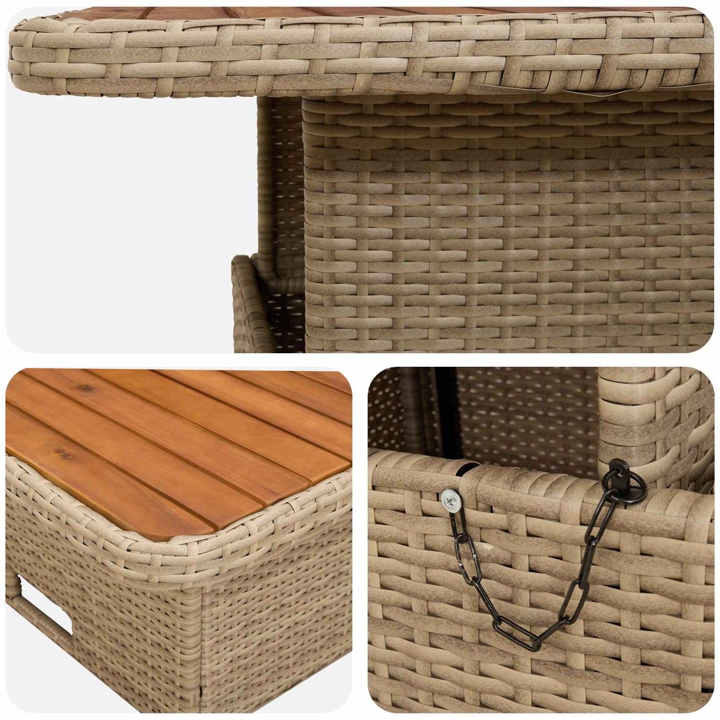 vidaXL Σύνολα επίπλων με μαξιλάρι 7 pcs Μπεζ και Κρέμα Ράτα PE