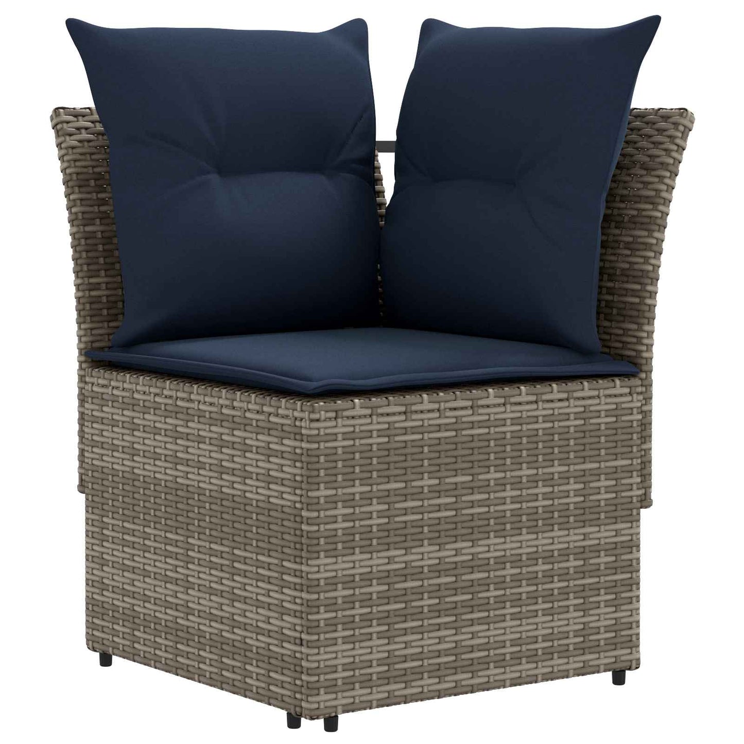 vidaXL Σύνολα επίπλων με μαξιλάρι 7 pcs Γκρι και Navy Blue Ράτα PE