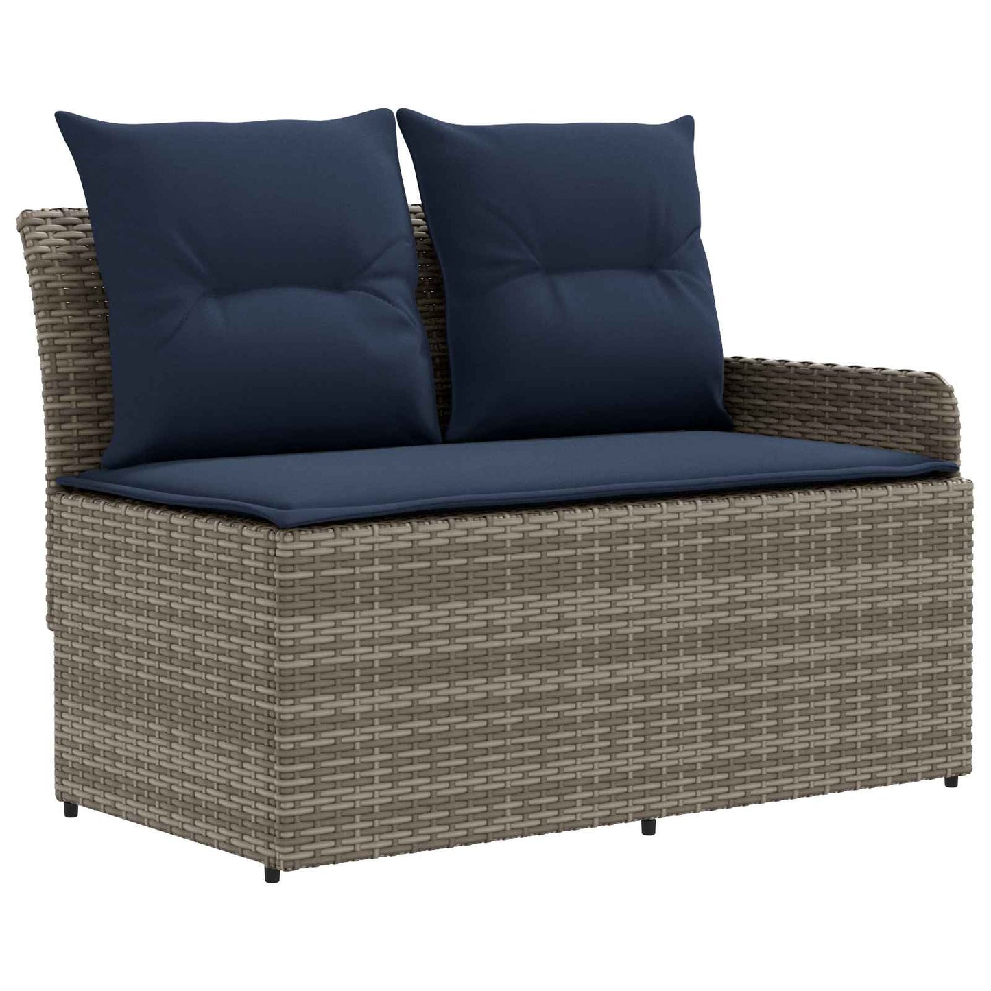 vidaXL Σύνολα επίπλων με μαξιλάρι 7 pcs Γκρι και Navy Blue Ράτα PE