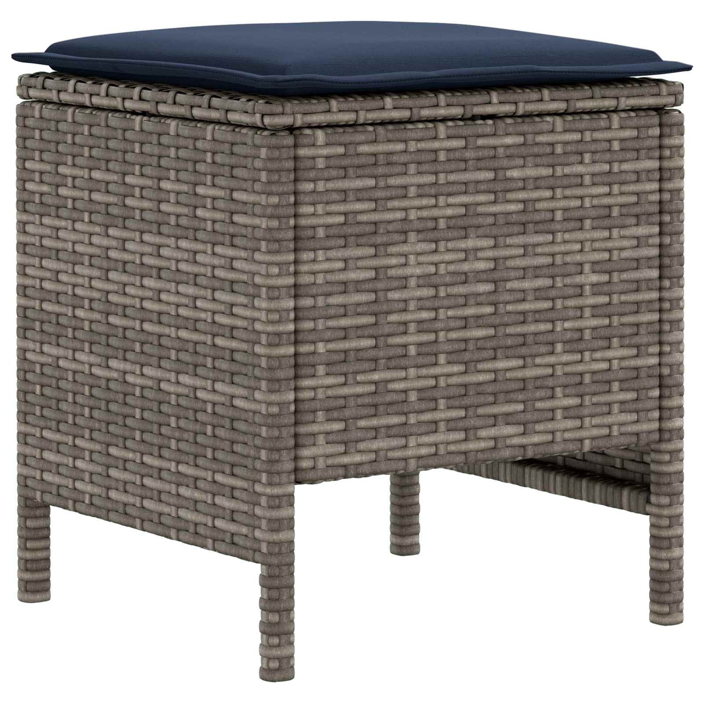 vidaXL Σύνολα επίπλων με μαξιλάρι 7 pcs Γκρι και Navy Blue Ράτα PE
