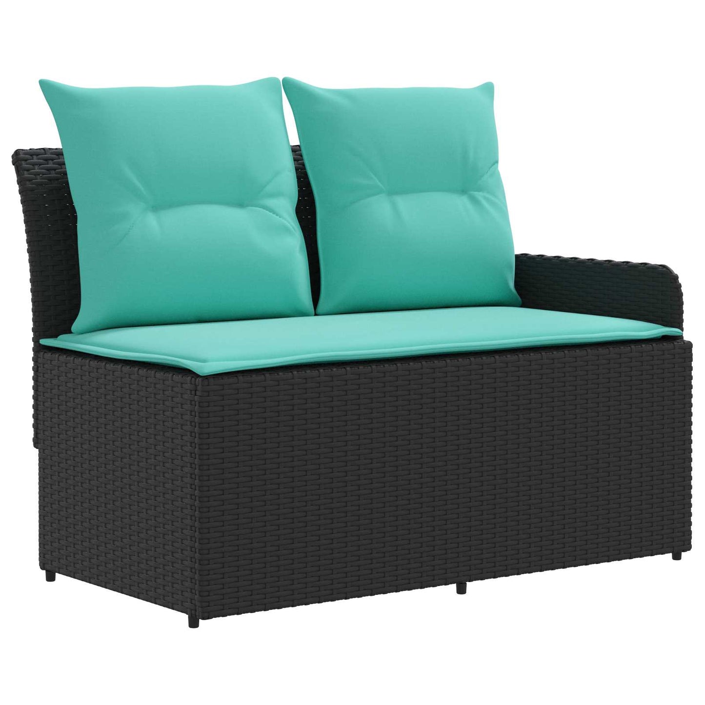 vidaXL Σύνολα επίπλων με μαξιλάρι 7 pcs Μαύρο και Τυρκουάζ Ράτα PE