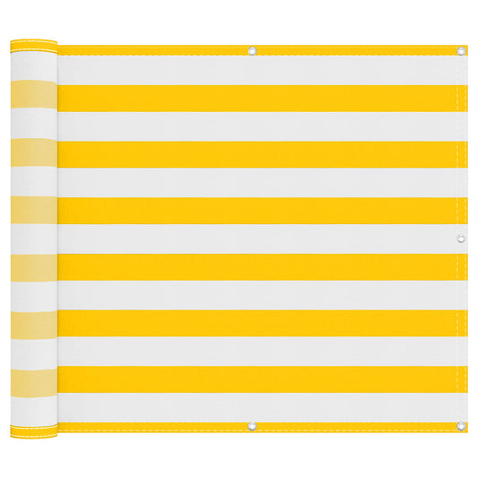 vidaXL Οθόνη Μπαλκονιού Κίτρινο και Λευκό 90 x 200 cm