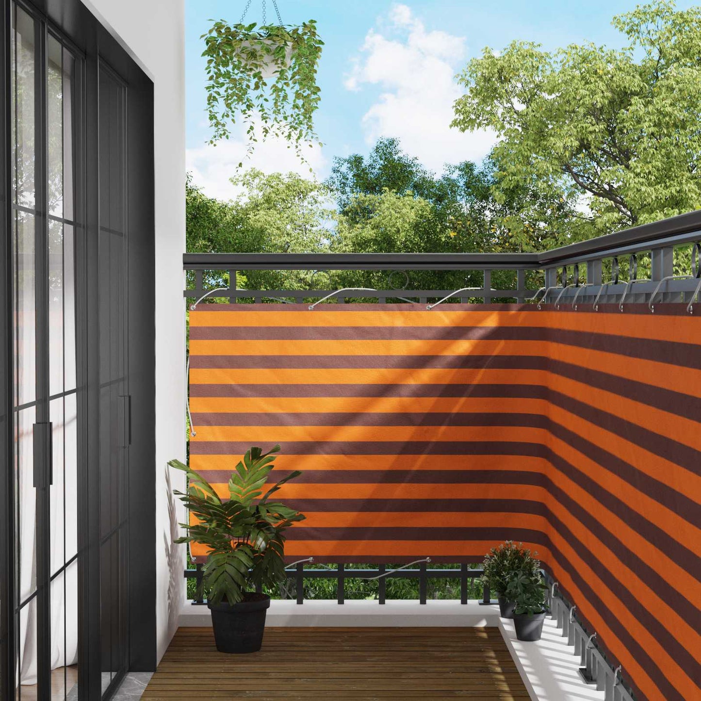 vidaXL Οθόνη Μπαλκονιού Πορτοκαλί και Καφέ 120 x 200 cm