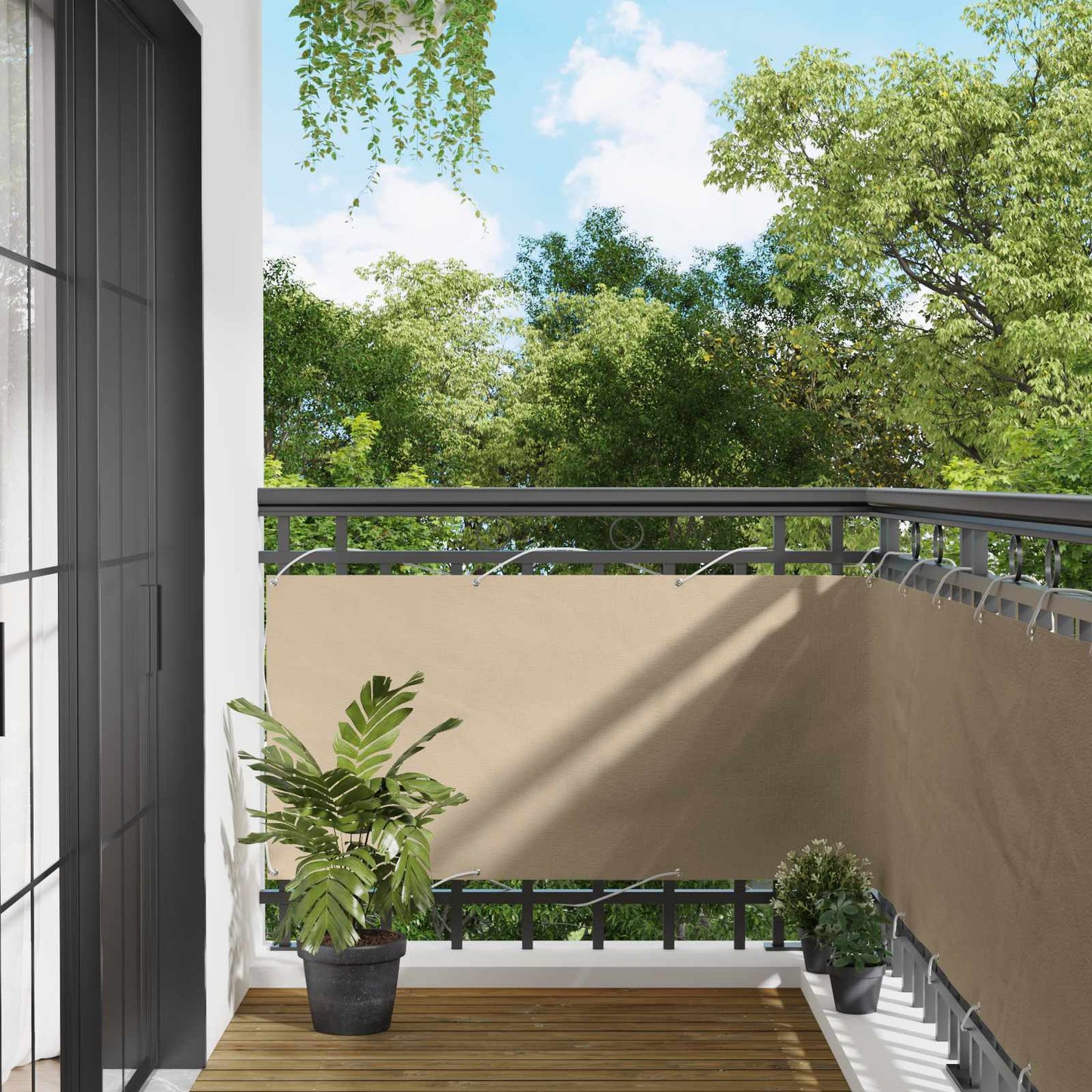 vidaXL Οθόνη Μπαλκονιού Μπεζ 75 x 200 cm