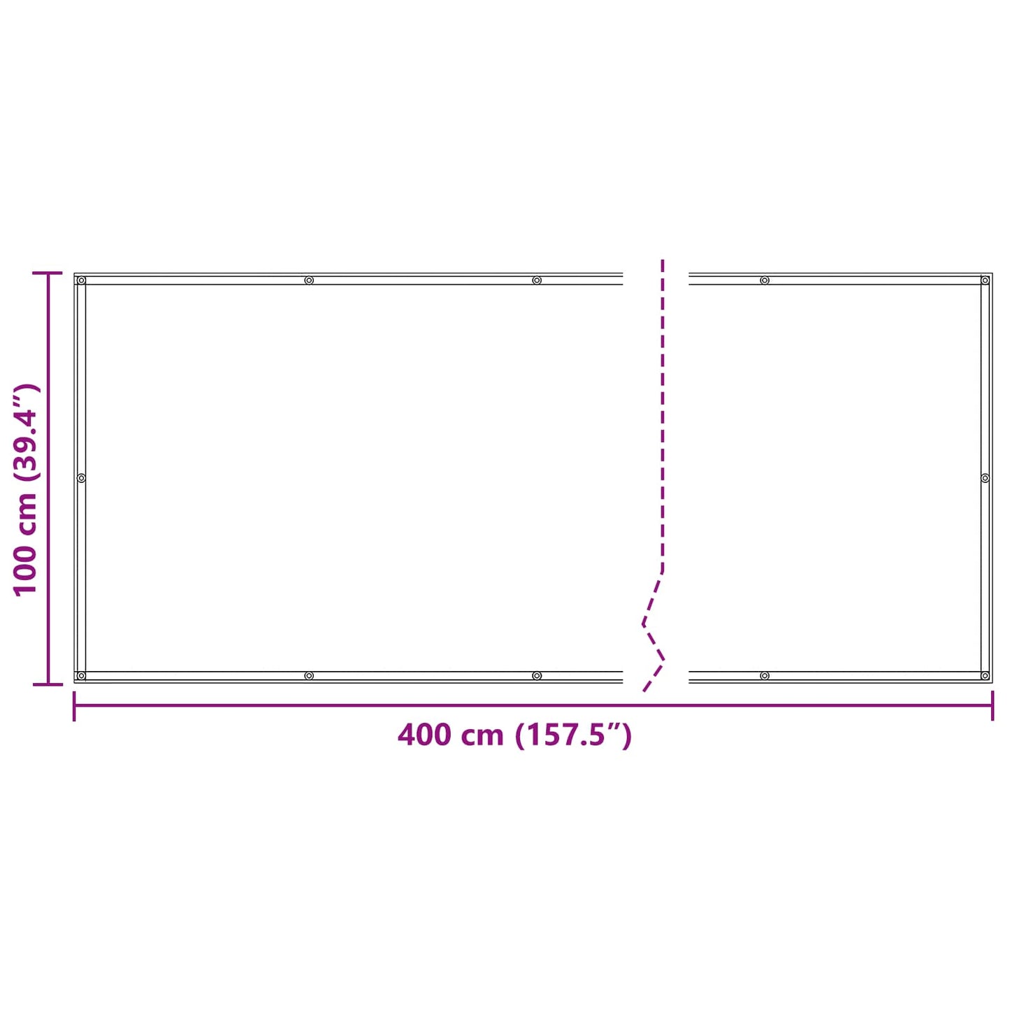 vidaXL Οθόνη Μπαλκονιού Τερακότα 100 x 400 cm Ύφασμα Όξφορντ