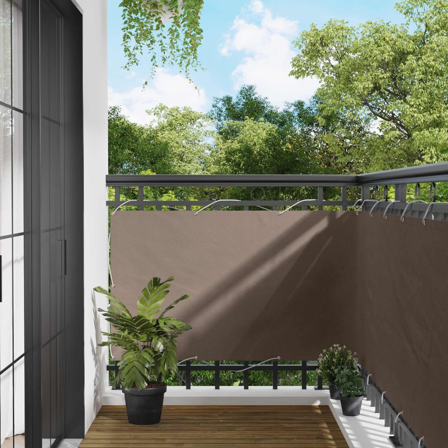 vidaXL Οθόνη Μπαλκονιού Taupe 100 x 400 cm Ύφασμα Όξφορντ
