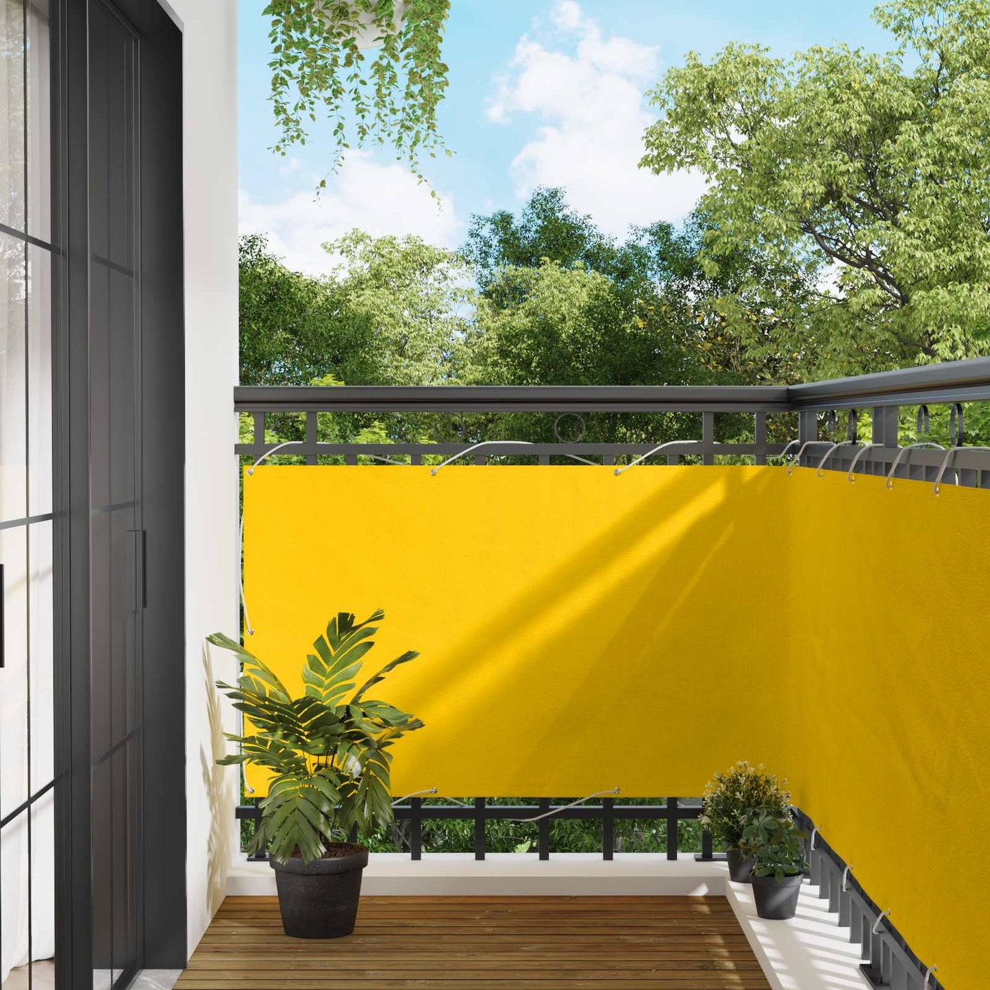 vidaXL Οθόνη Μπαλκονιού Κίτρινο 100 x 800 cm Ύφασμα Όξφορντ